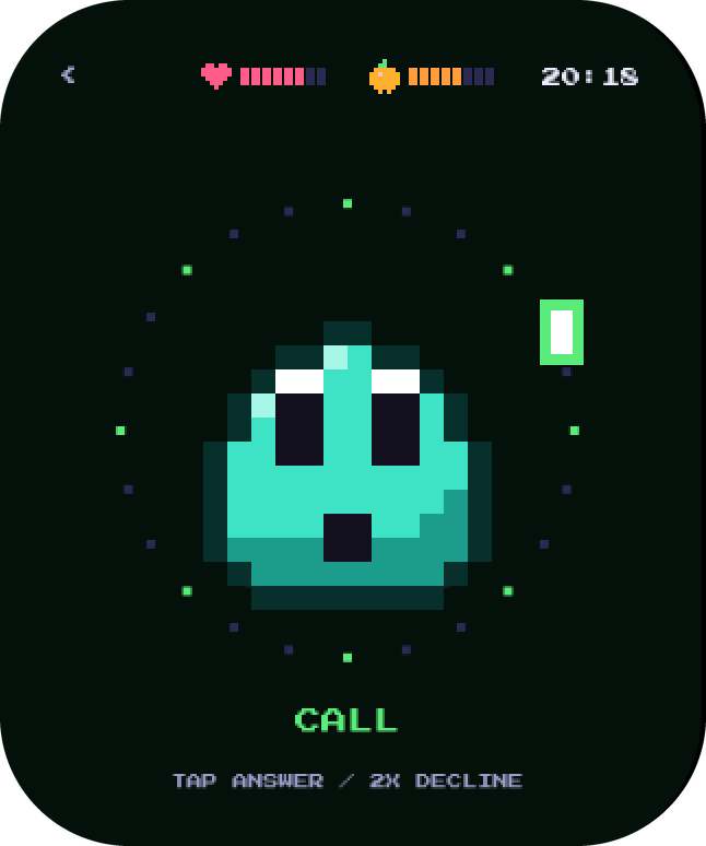 Incoming call state with a phone icon