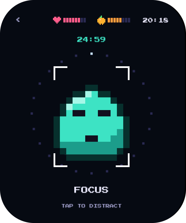 Focus mode with corner brackets around the pal